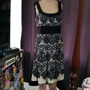 Donna Ricco Black and Off White Dress
